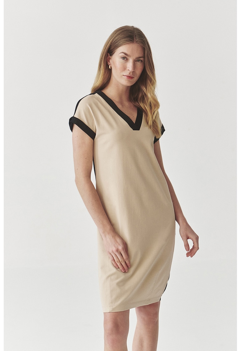 Oferte la Rochie scurta cu partea din spate contrastanta Kokomi - Negru/Bej