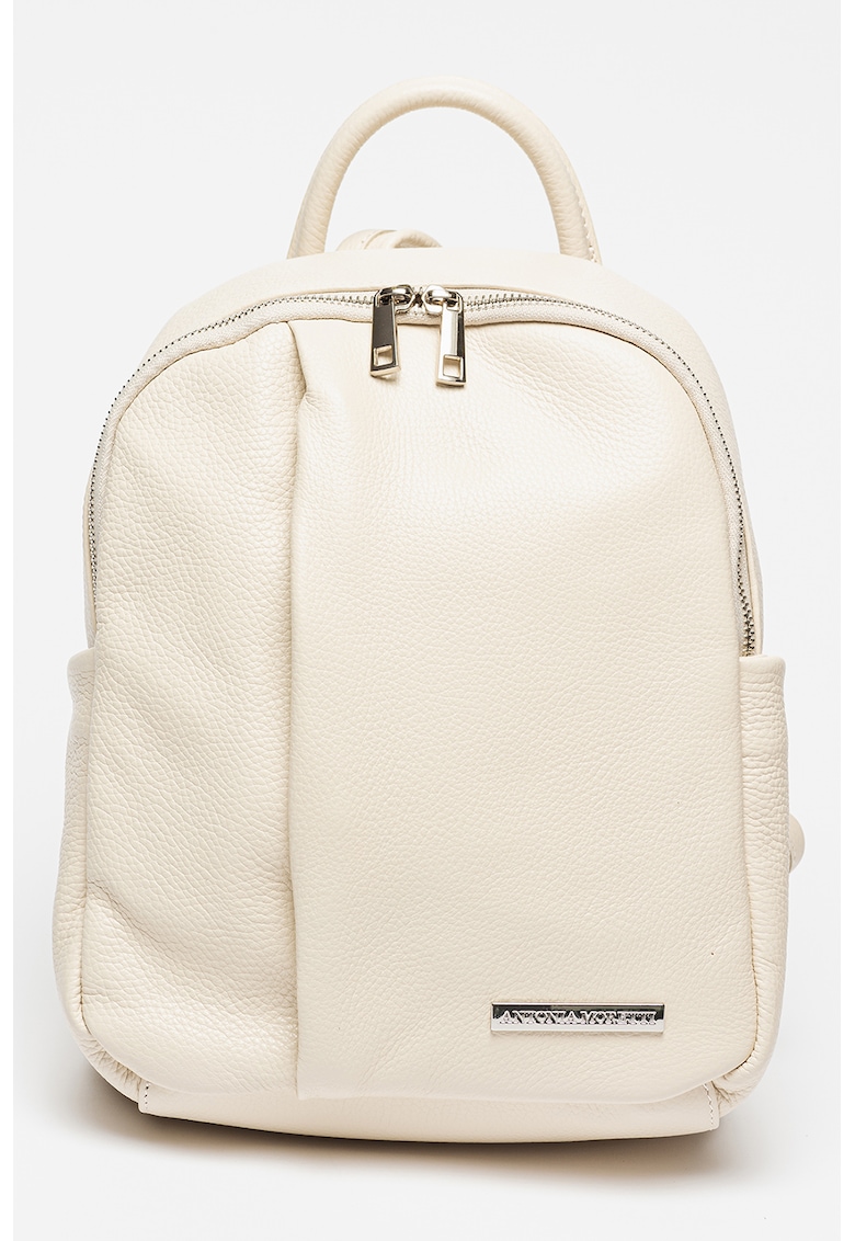 Oferte la Rucsac de piele cu barete ajustabile - Bej deschis