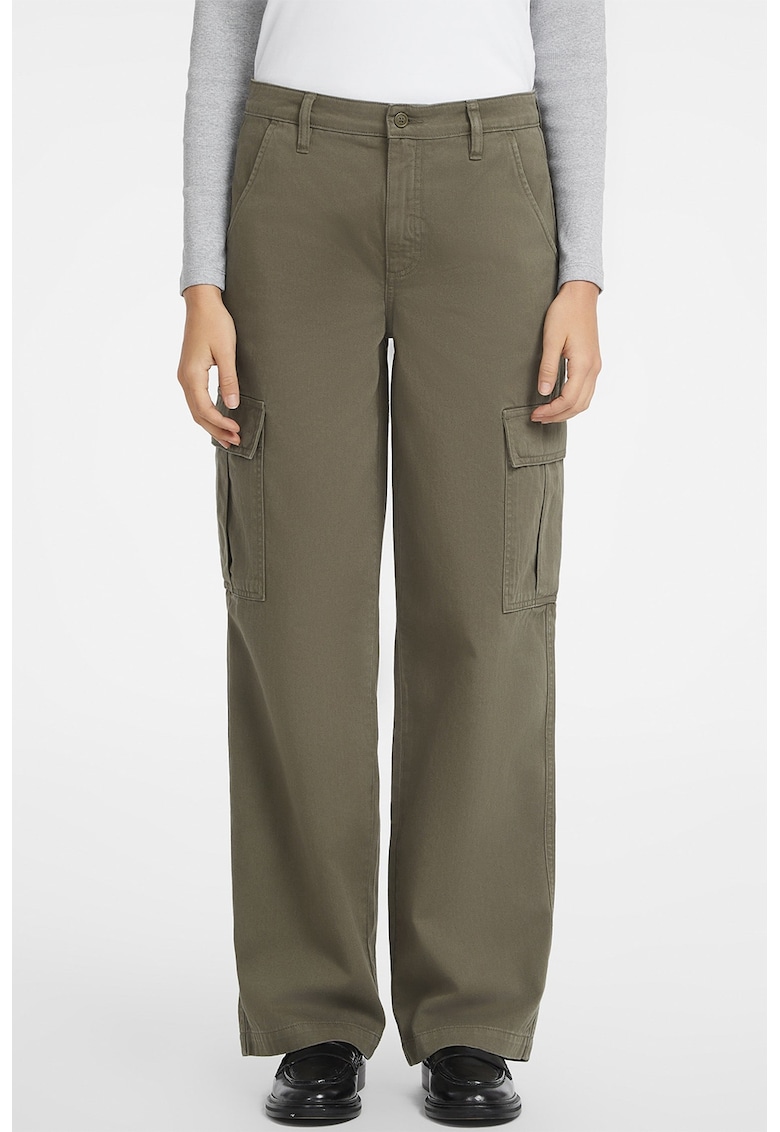 Oferte la Pantaloni cargo drepti - Kaki