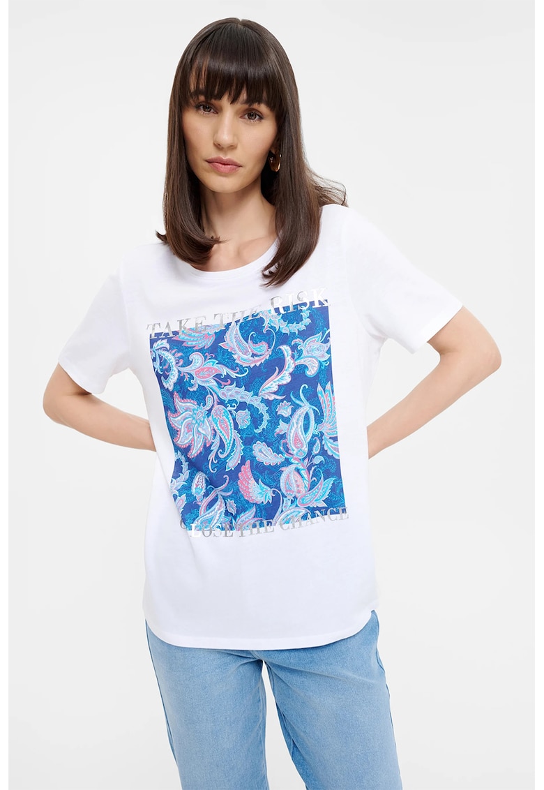 Oferte la Tricou din amestec de modal - Alb
