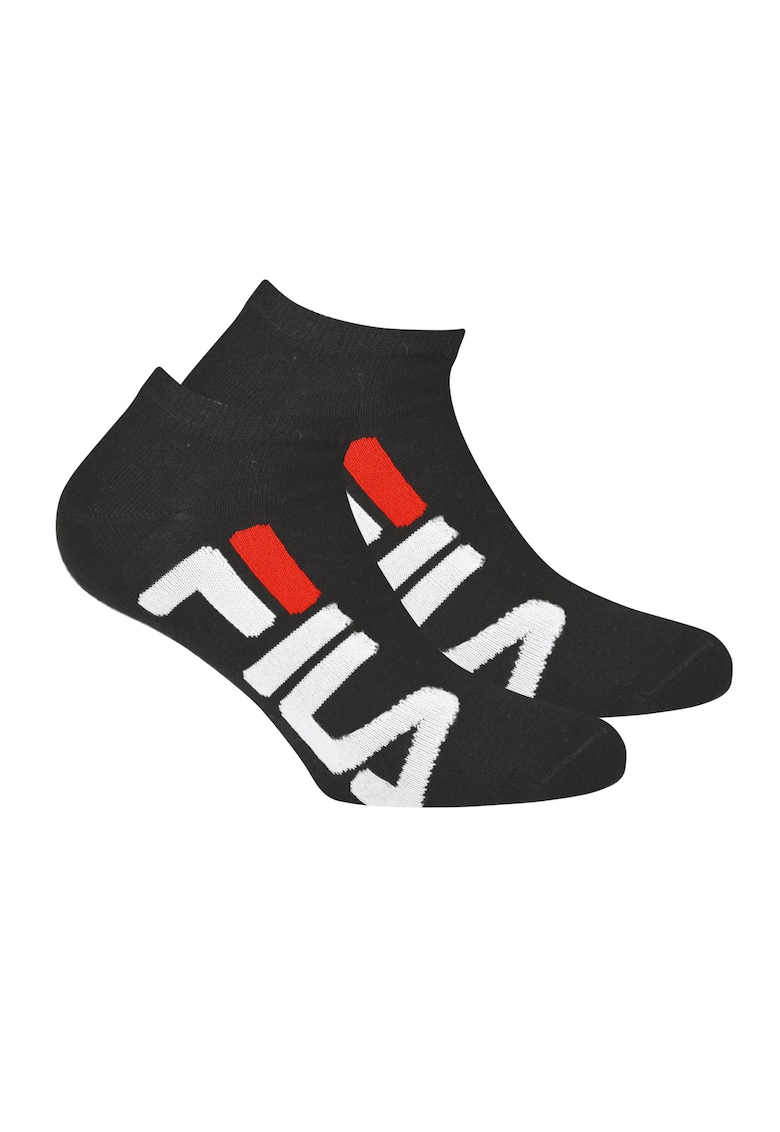 Oferte la Set de sosete scurte unisex cu logo - 2 perechi - Negru