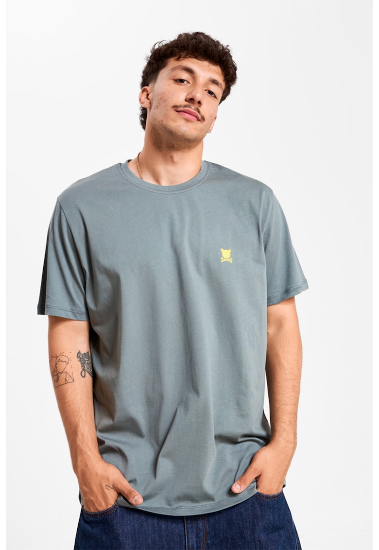 Oferte la Tricou unisex de bumbac cu logo pe piept Essential - Gri cenusiu