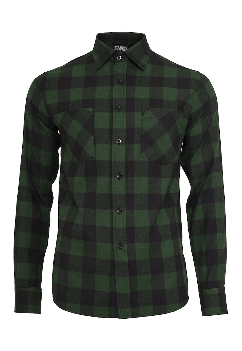 Oferte la Camasa regular-fit din flanel cu model in carouri - Negru/Verde inchis