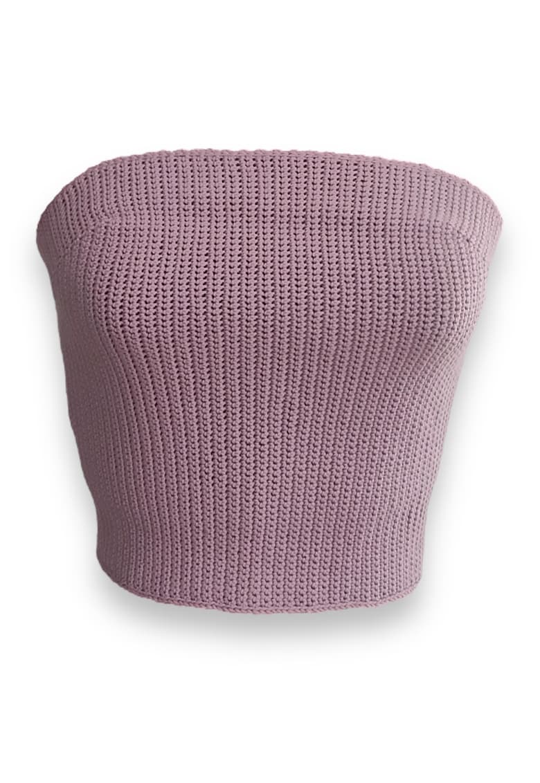 Oferte la Top crop cu panglica din satin - Violet prafuit