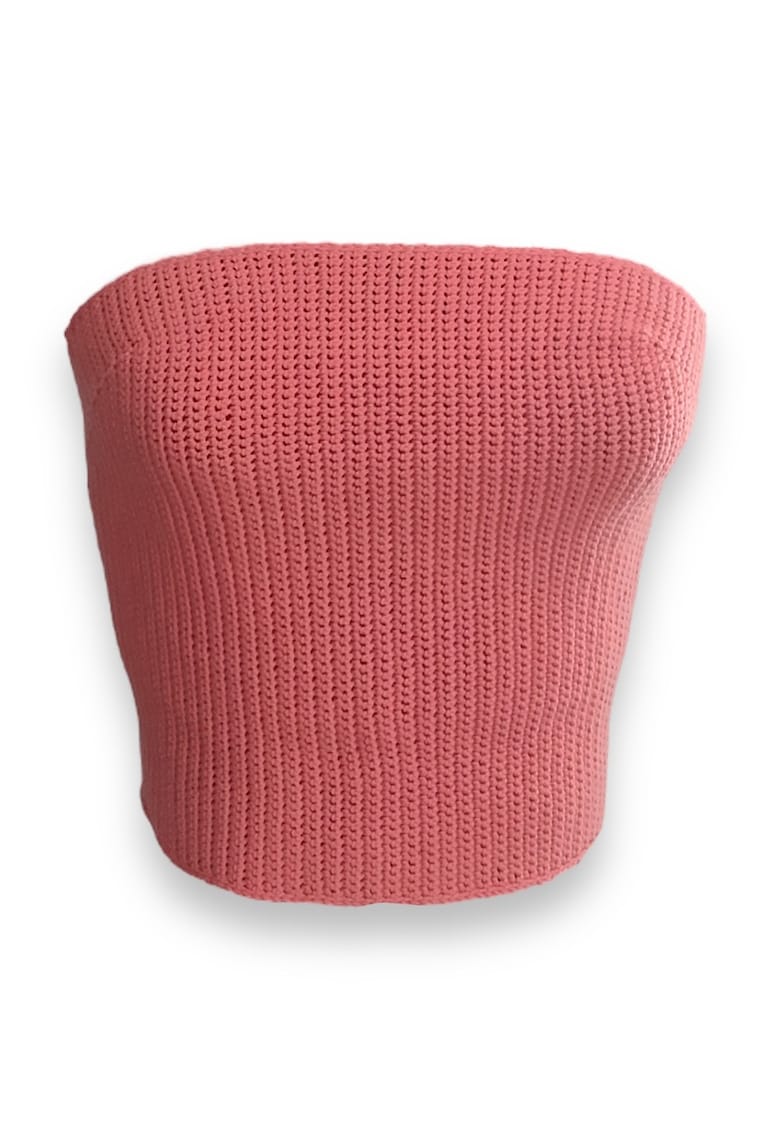 Oferte la Top crop cu panglica din satin - Coral