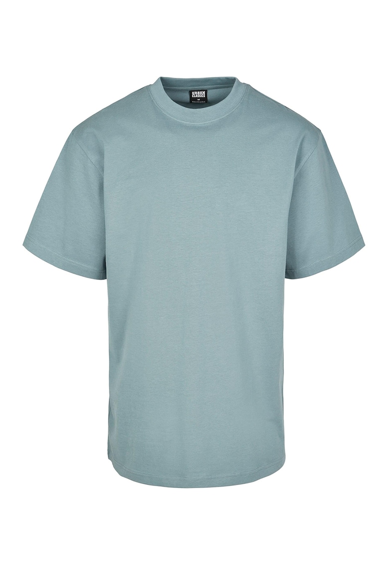 Oferte la Tricou din bumbac cu decolteu la baza gatului - Albastru prafuit