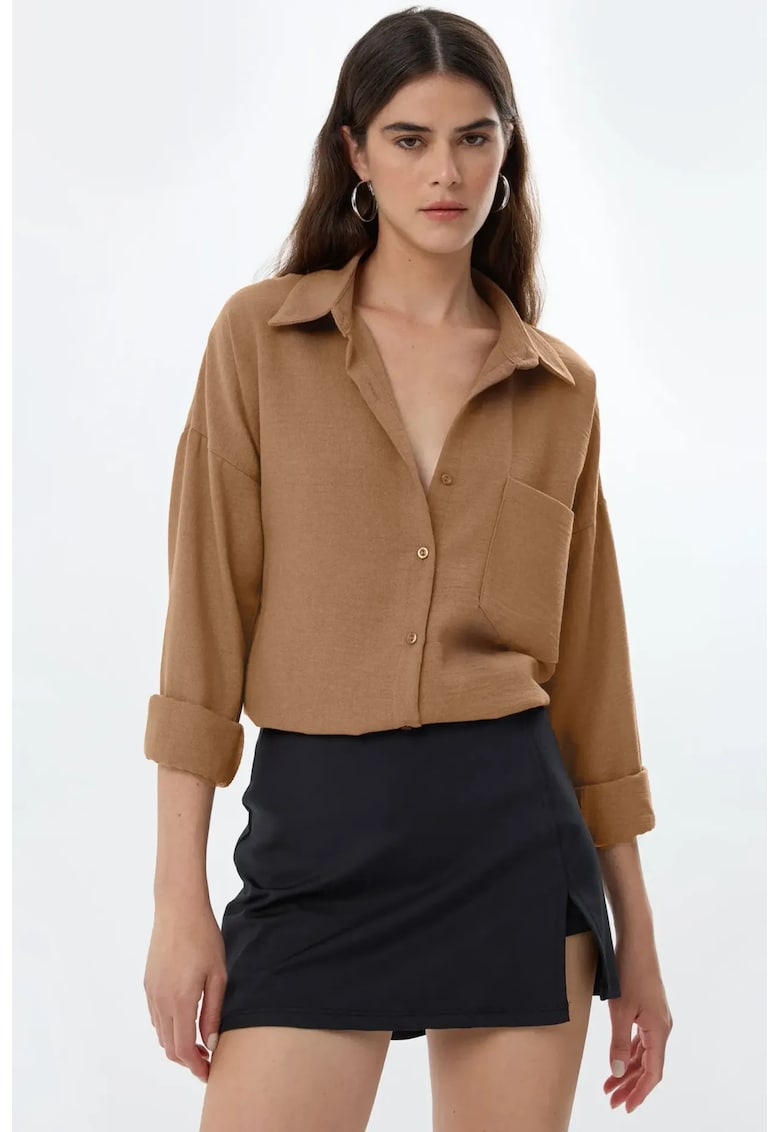 Oferte la Camasa dama -  poliester - regular fit - maro