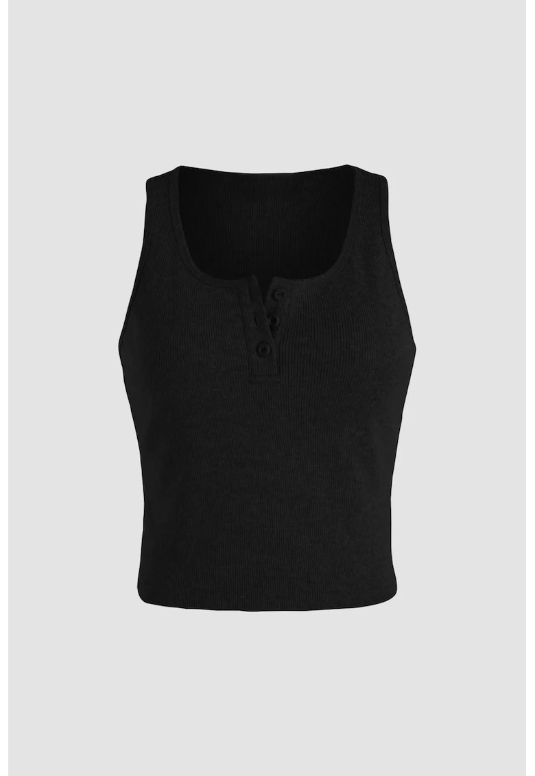 Oferte la Top scurt -  cu nasturi - negru - jerseu poliester