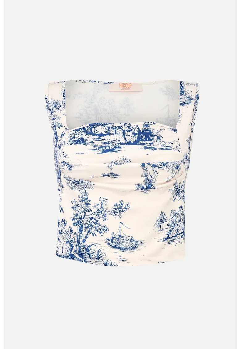 Oferte la Bluza fara maneci -  imprimeu - albastru - poliester