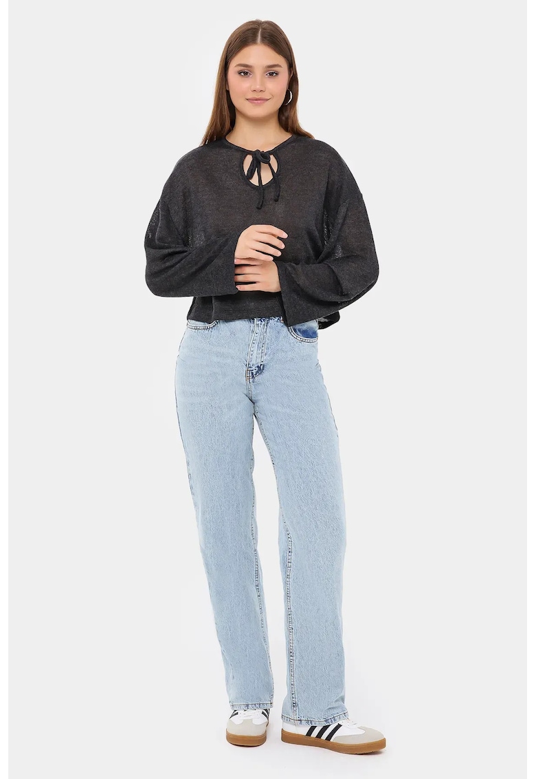 Oferte la Bluza dama -  tricotata - croiala lejera - gri - poliester