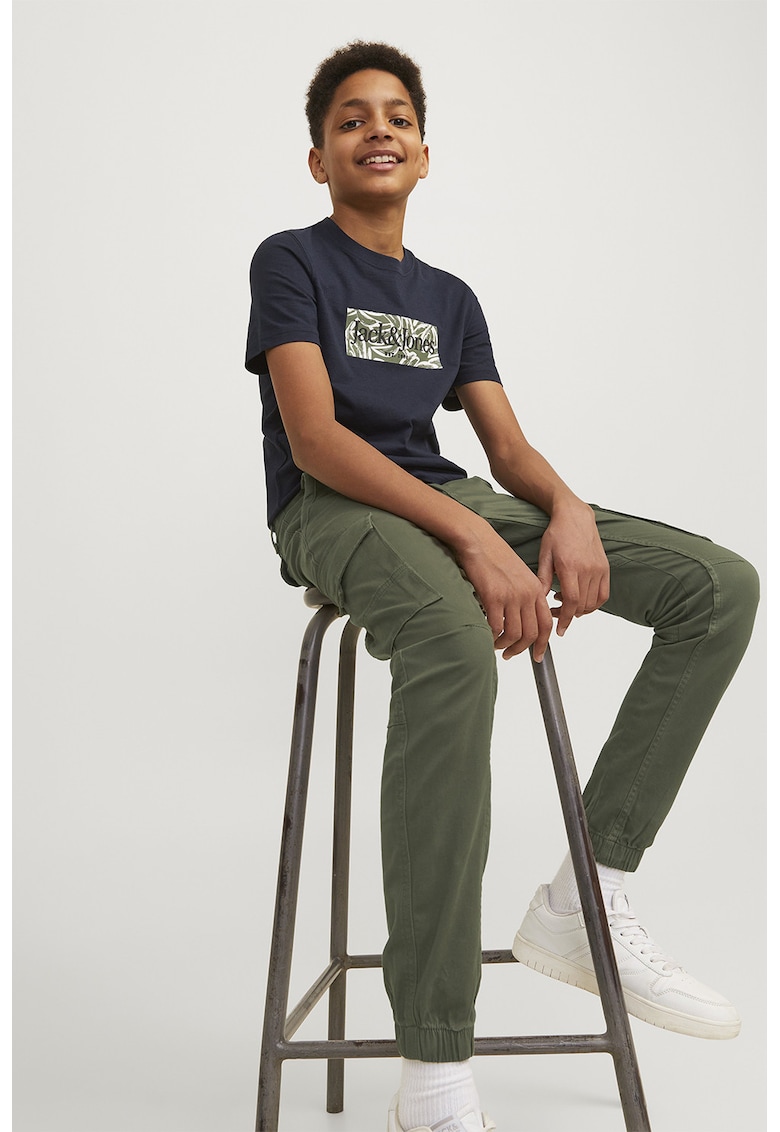 Oferte la Pantaloni cargo din amestec de bumbac organic - Kaki