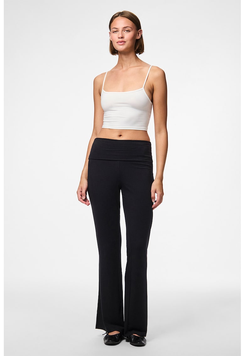 Oferte la Pantaloni evazati cu talie inalta - Negru