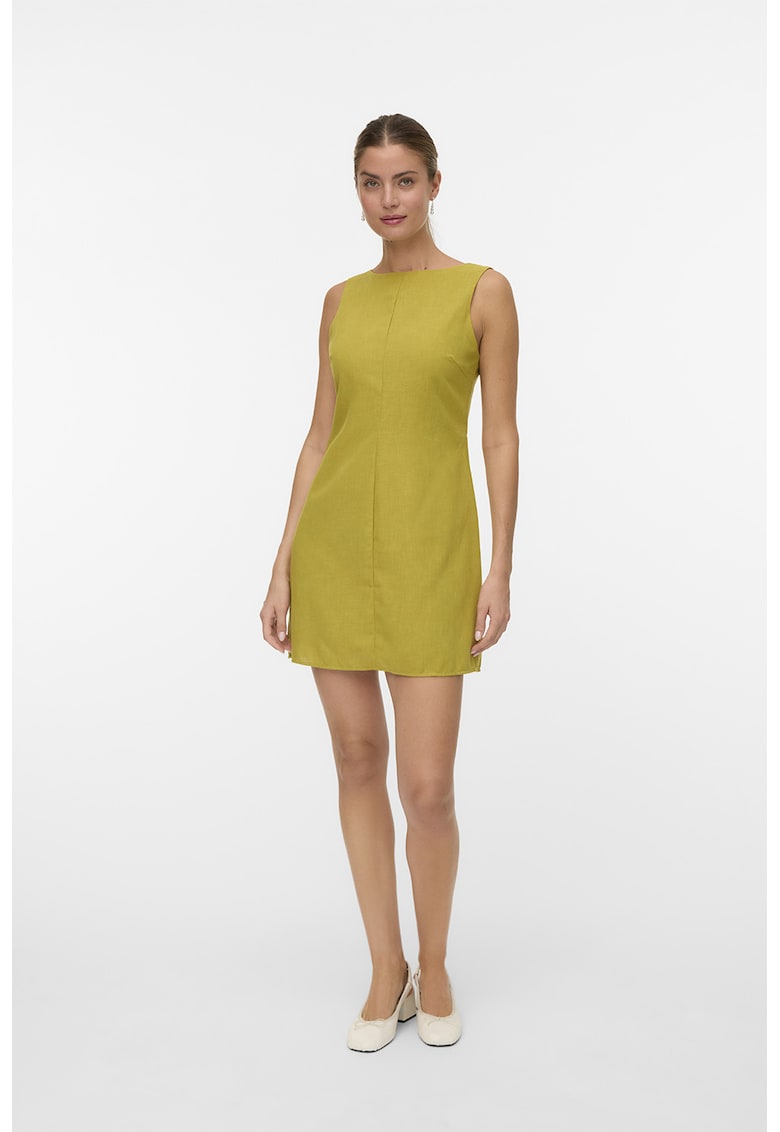 Oferte la Rochie mini fara maneci cu decupaj pe partea din fata - Verde masliniu