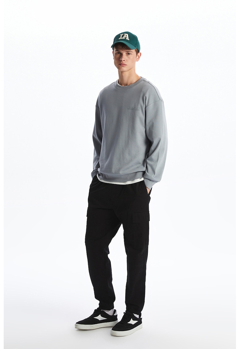 Oferte la Pantaloni cargo cu snur - Negru