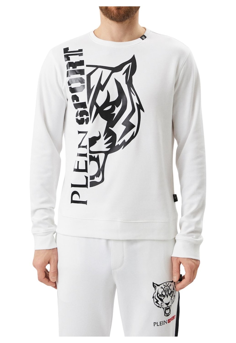 Oferte la Bluza sport cu imprimeu modern - Alb/Negru