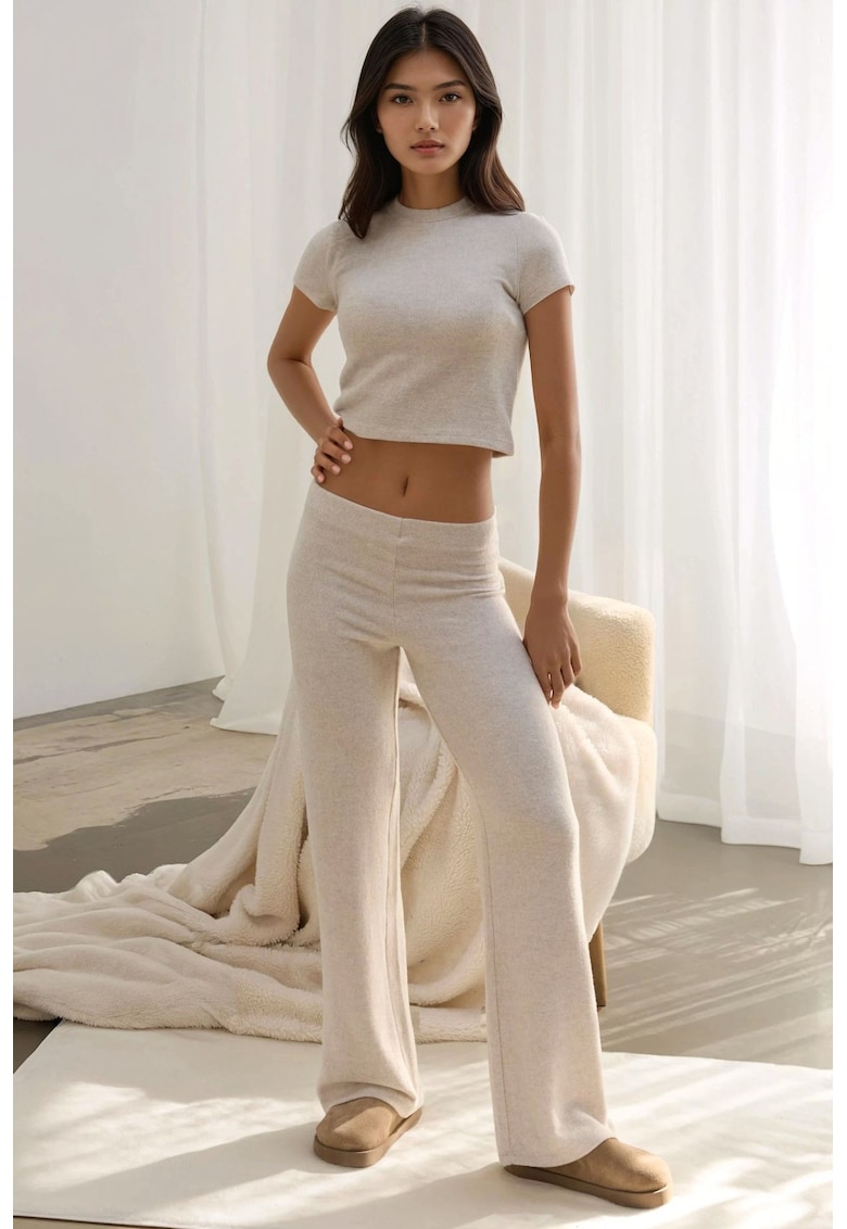 Oferte la Pantaloni dama -  tricot - Bej Natural -