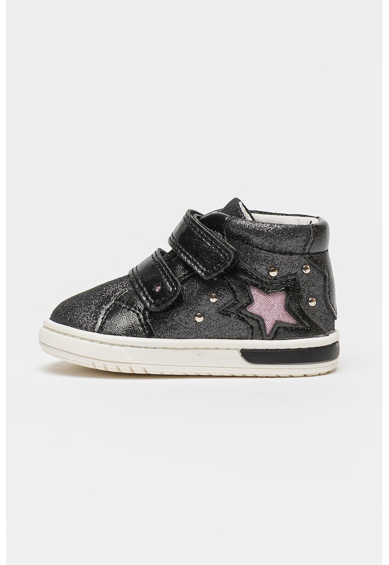Oferte la Pantofi sport cu design star si velcro - Negru