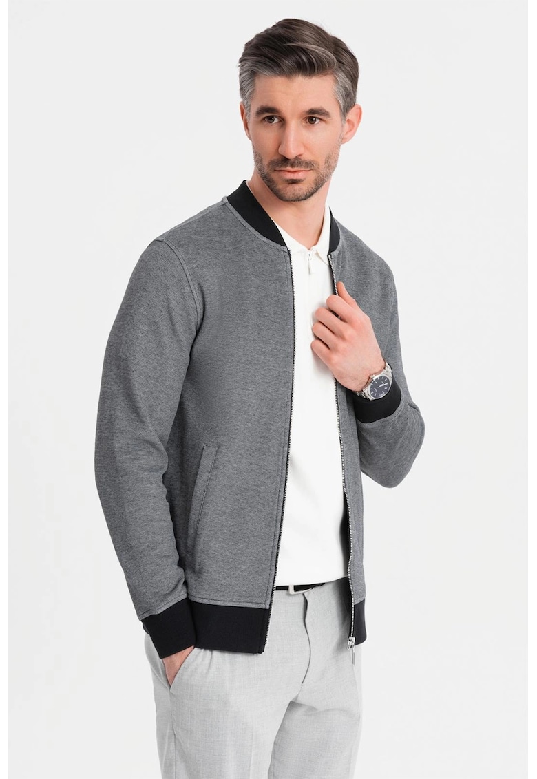 Oferte la Bluza de trening cu fermoar - Alb/Negru
