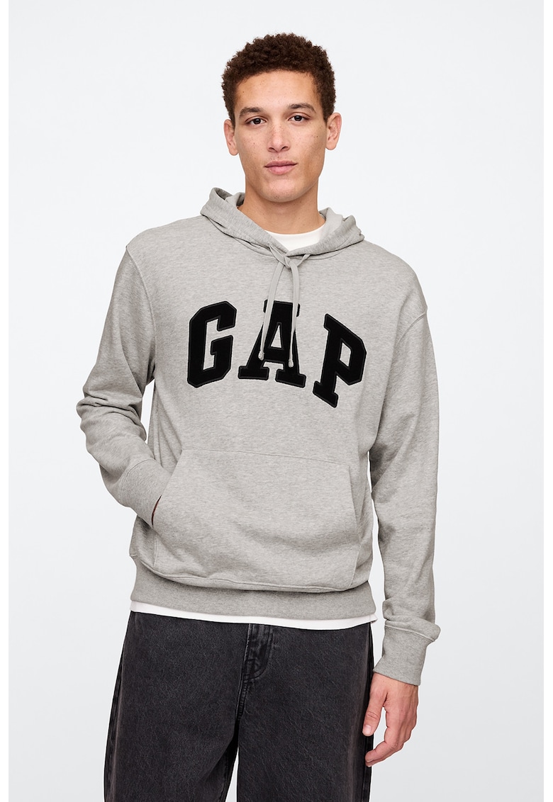 Oferte la Hanorac din amestec de bumbac cu logo - Gri melange