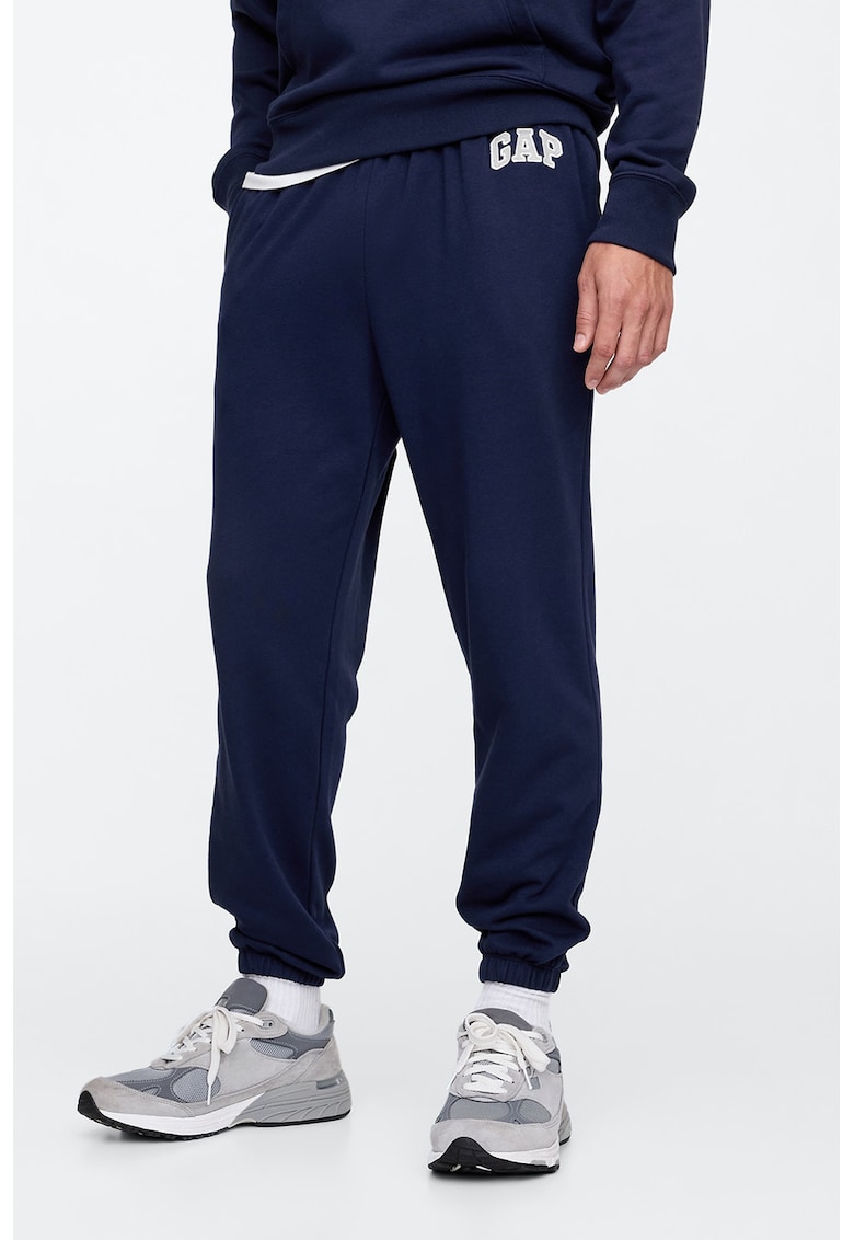 Oferte la Pantaloni de trening conici cu talie elastica - Bleumarin
