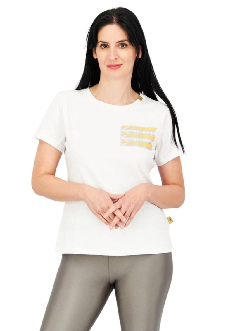 Tricou dama alb - bumbac - croiala clasica - alb -