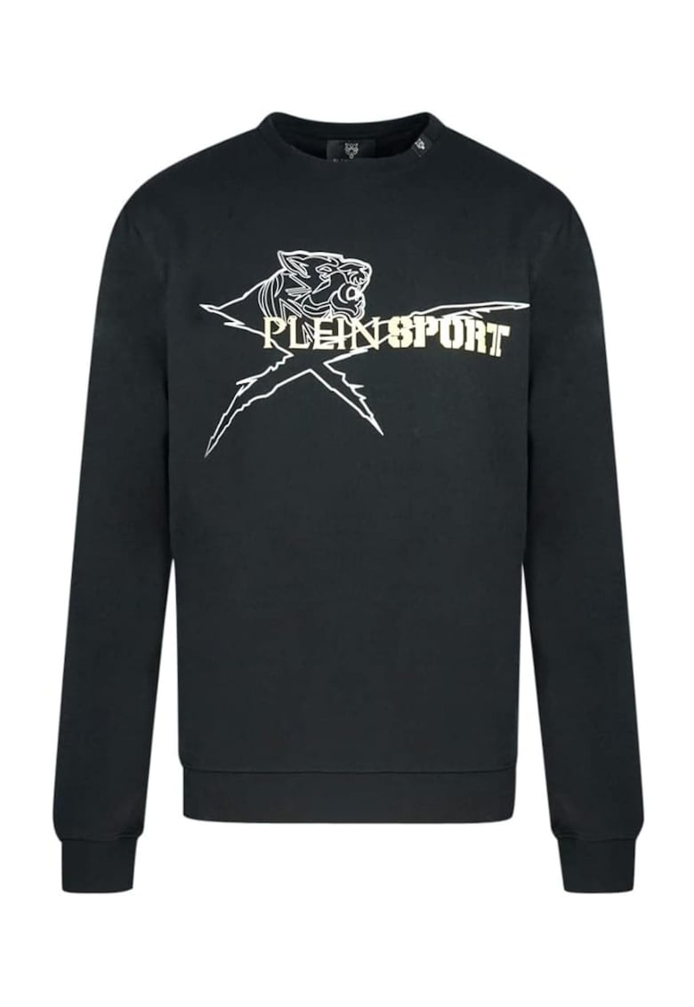 Oferte la Bluza cu imprimeu frontal metalizat - Negru