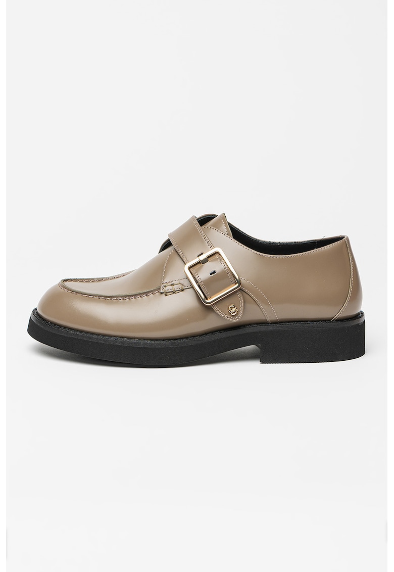 Oferte la Pantofi loafer din piele cu barete cu catarama Eleri - Maro taupe