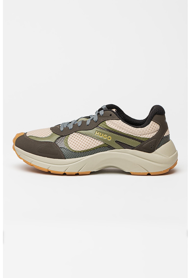 Oferte la Pantofi sport low cut cu segmente de plasa Go2 - Verde padure/Verde feriga/Bej deschis