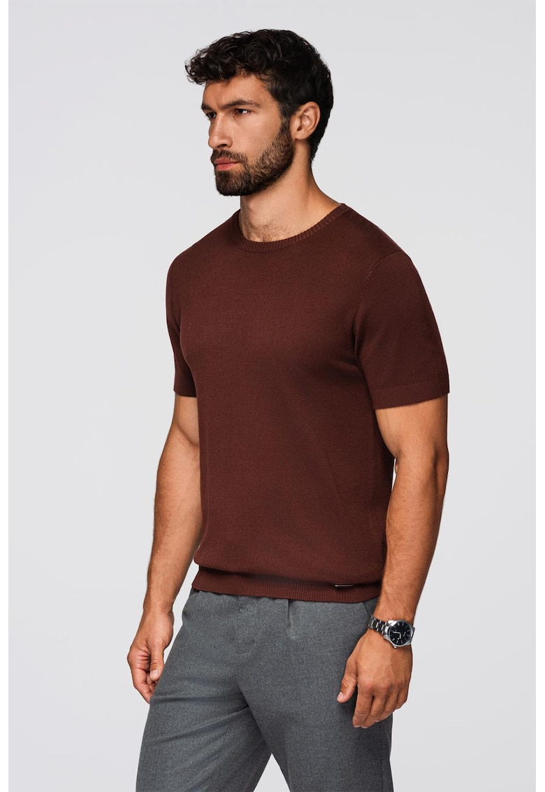 Oferte la Tricou tricotat fin - Maro cognac