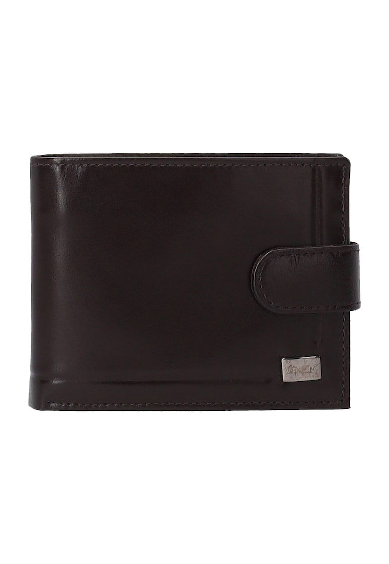 Oferte la Portofel barbati -  piele naturala - maro - 9.5x12x2.5cm