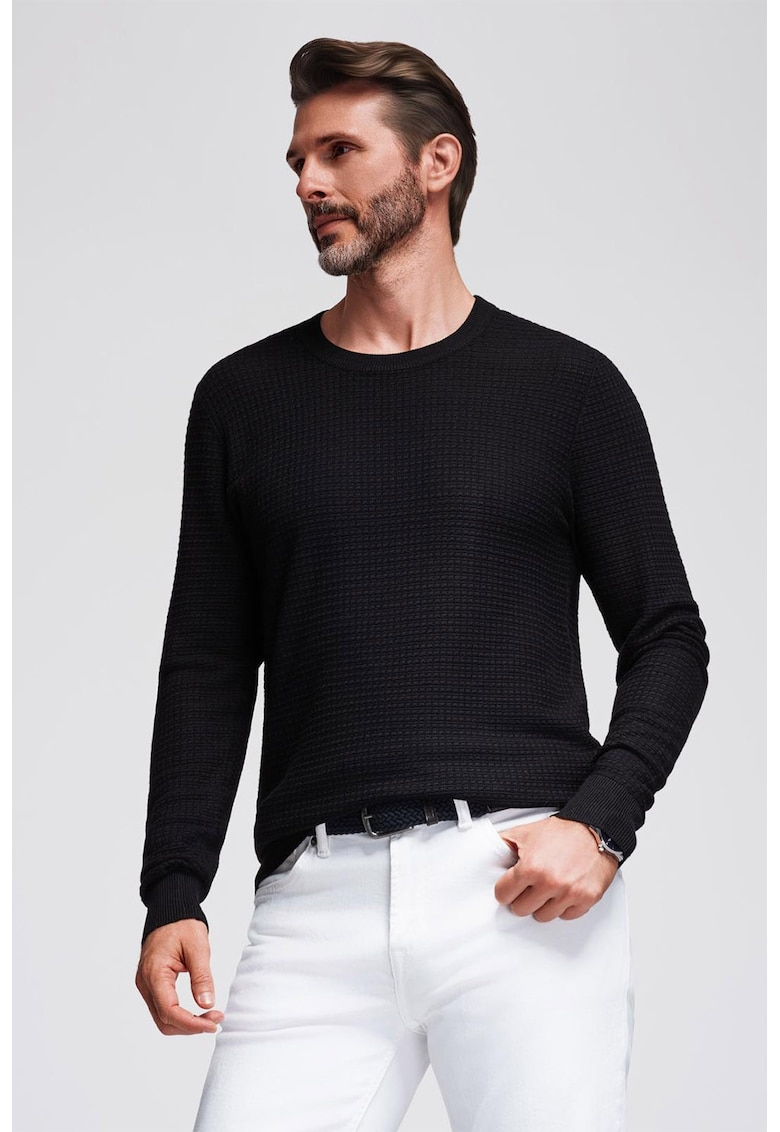 Oferte la Pulover texturat cu decolteu rotund