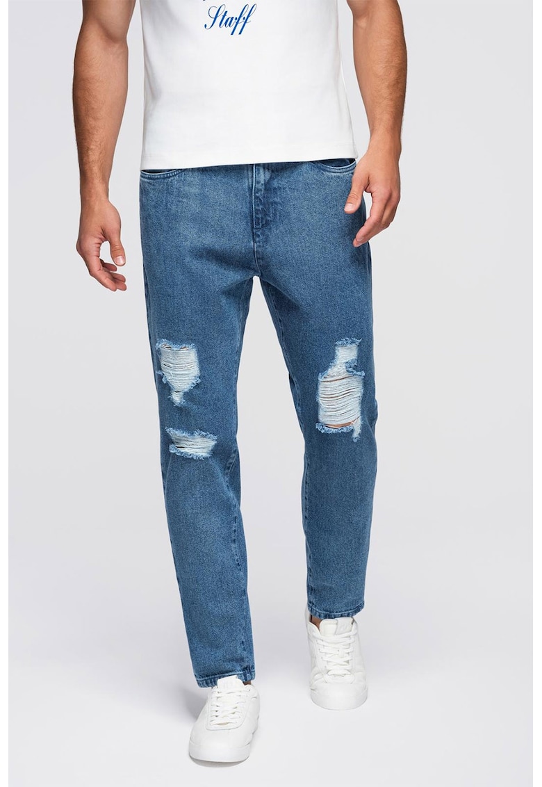Oferte la Blugi drepti cu striatii - Albastru deschis