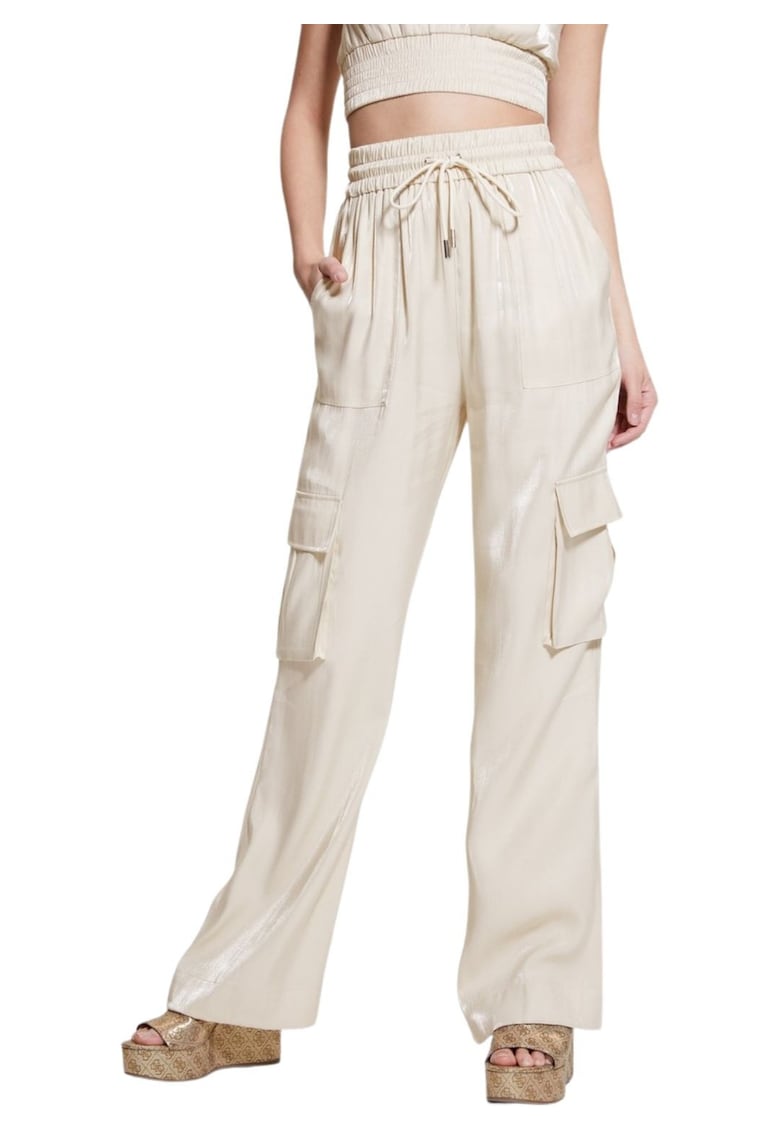 Oferte la Pantaloni cargo cu talie inalta -