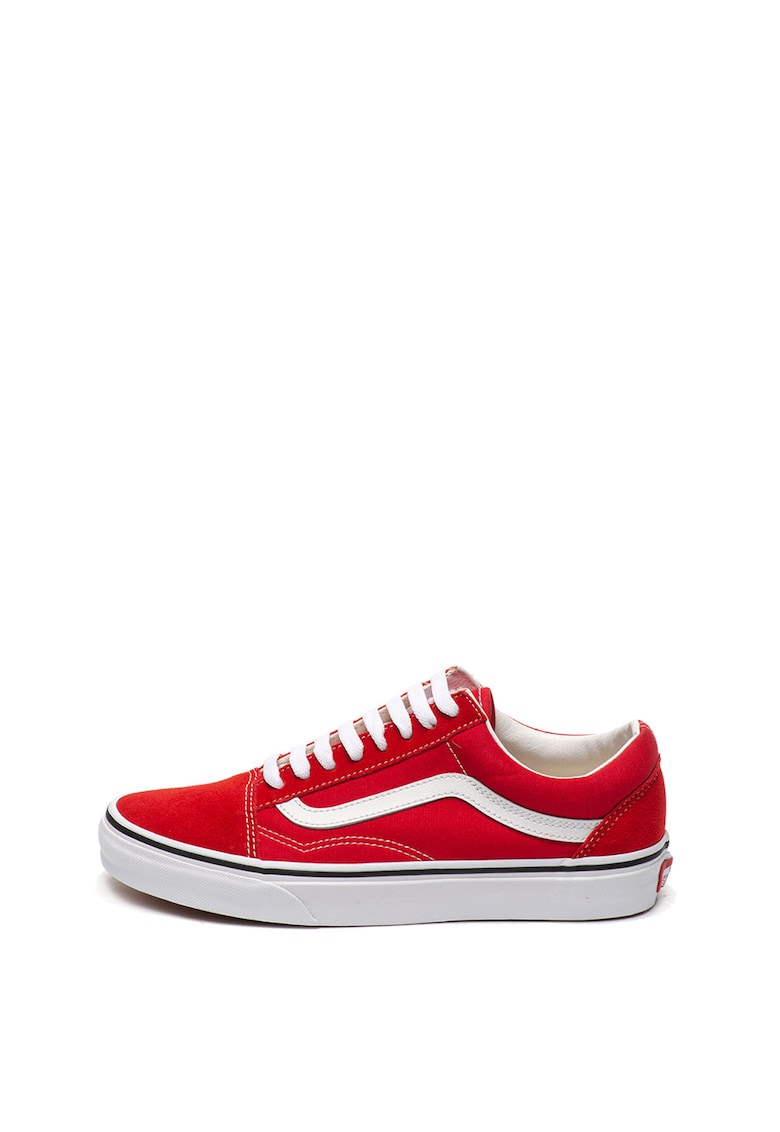Oferte la Tenisi unisex cu insertii de piele intoarsa Old Skool - Rosu