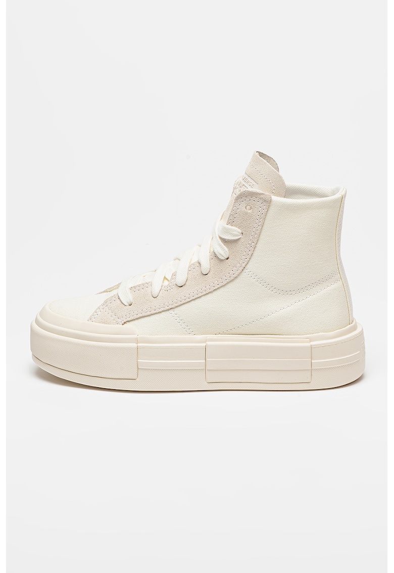 Oferte la Tenisi mid-high cu garnituri de piele intoarsa Chuck Taylor All Star Cruise - Crem