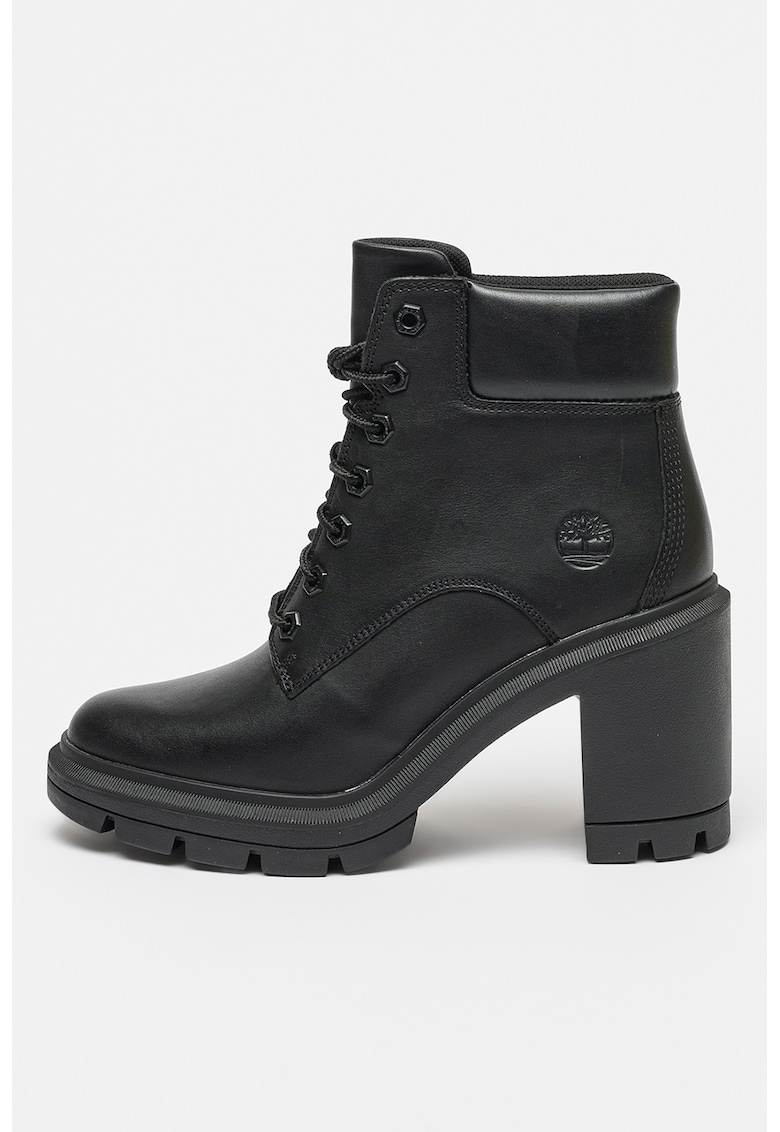 Oferte la Botine de piele cu toc masiv Allington Heights - Negru