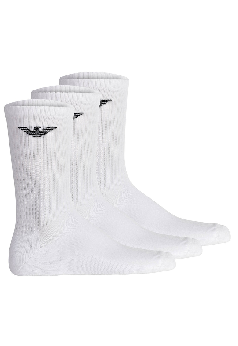 Oferte la Set de sosete lungi cu logo - 3 perechi - Alb