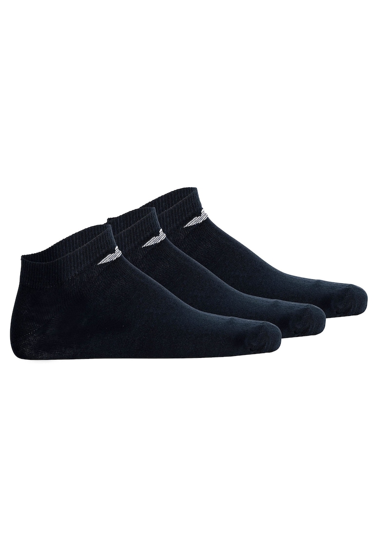 Oferte la Set de sosete pana la glezna cu logo - 3 perechi - Albastru