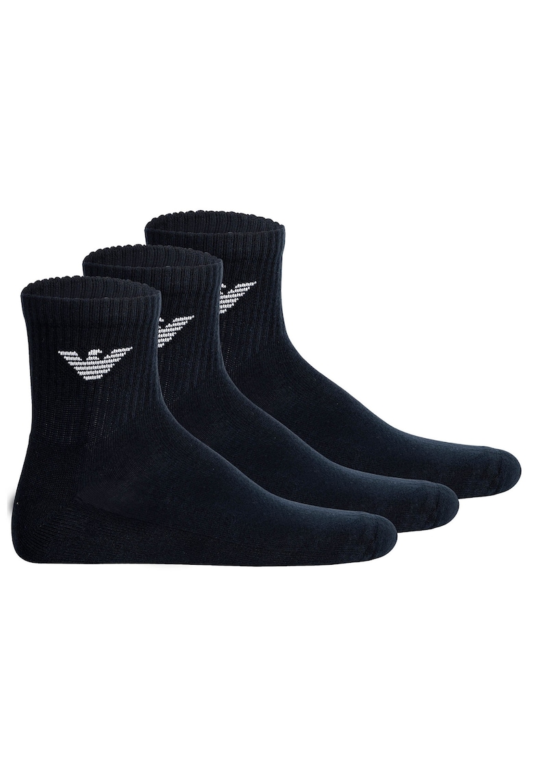 Oferte la Set de sosete scurte cu logo - 3 perechi - Albastru