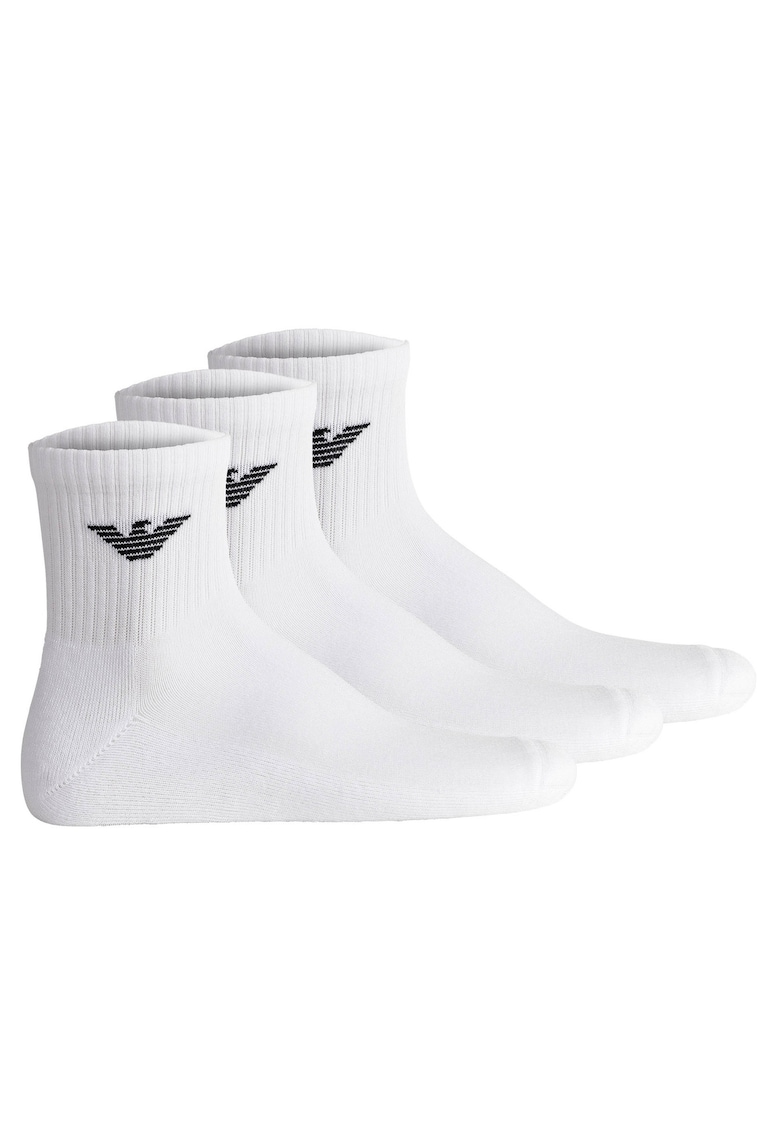 Oferte la Set de sosete scurte cu logo - 3 perechi - Alb