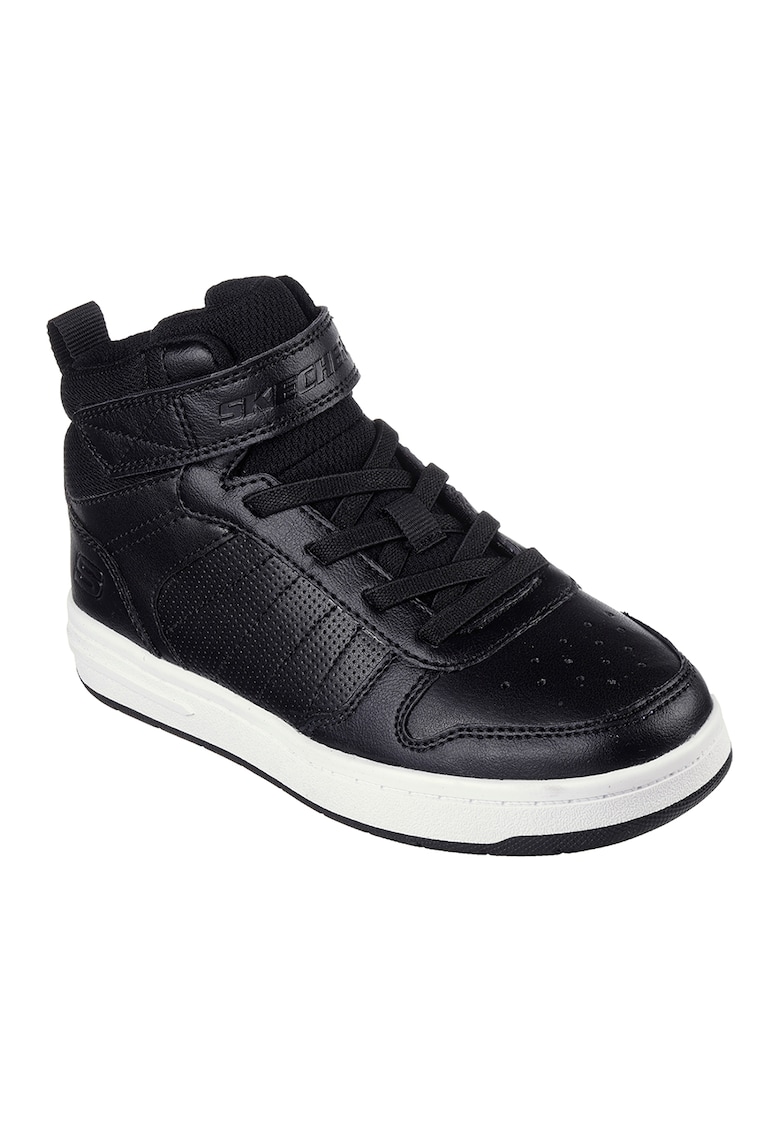 Oferte la Pantofi sport mid-high din piele ecologica Smoothstreet - Alb/Negru