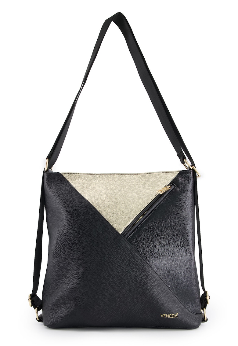 Oferte la Geanta dama  Shopper - piele naturala - 32x32x9 - - lungime curea max - 2 buzunare interioare - 1 buzunar exterior - Negru