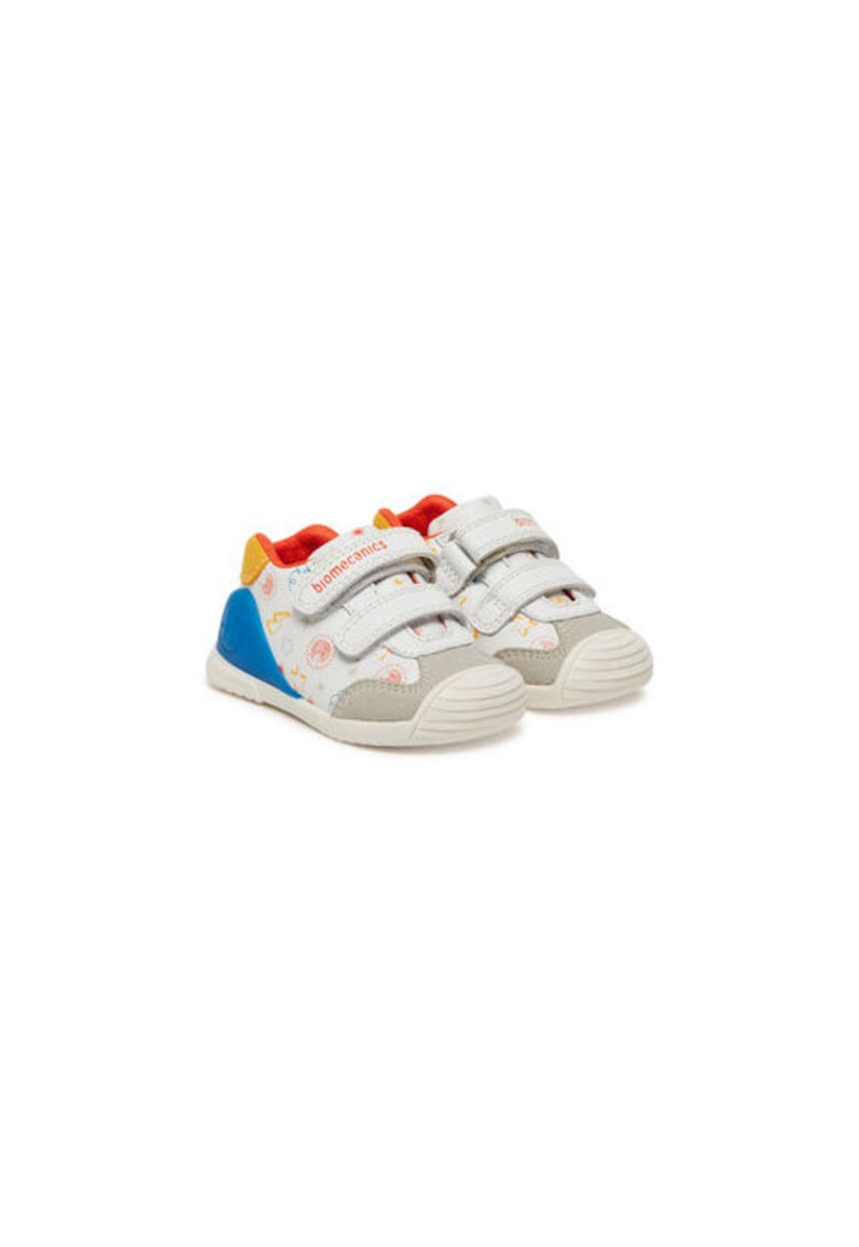 Oferte la Pantofi sport cu imprimeu si segment dublu cu inchidere velcro - Alb