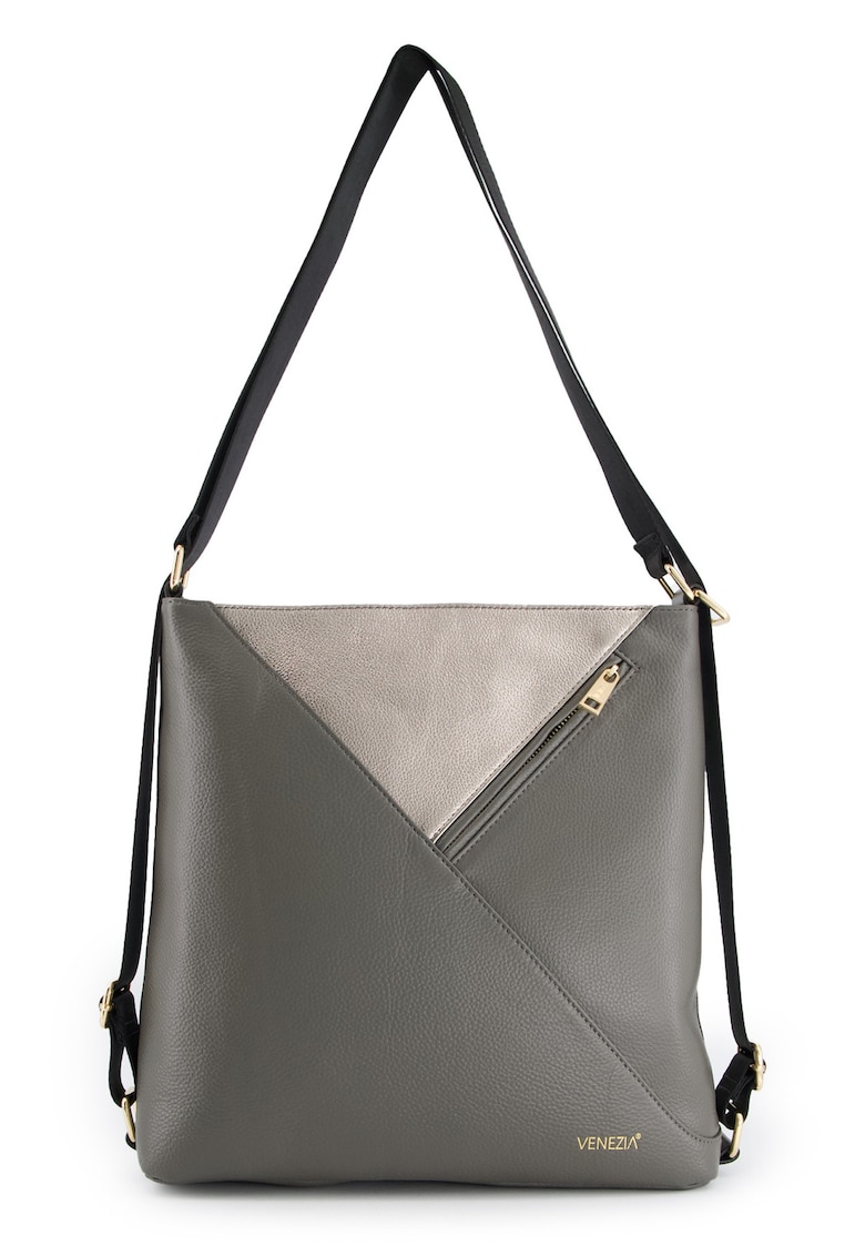 Oferte la Geanta dama  Shopper - piele naturala - 32x32x9 - - lungime curea max - 2 buzunare interioare - 1 buzunar exterior - Gri