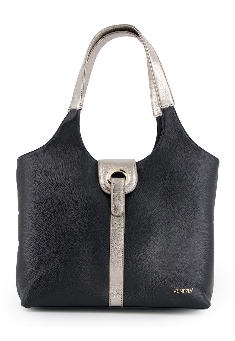 Oferte la Geanta  Shopper - piele naturala - 32x35x9cm - Negru