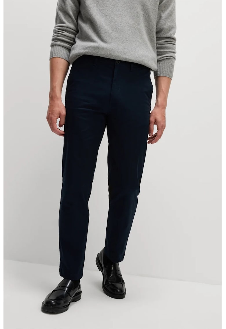 Oferte la Pantaloni chino cu buzunare oblice - Bleumarin