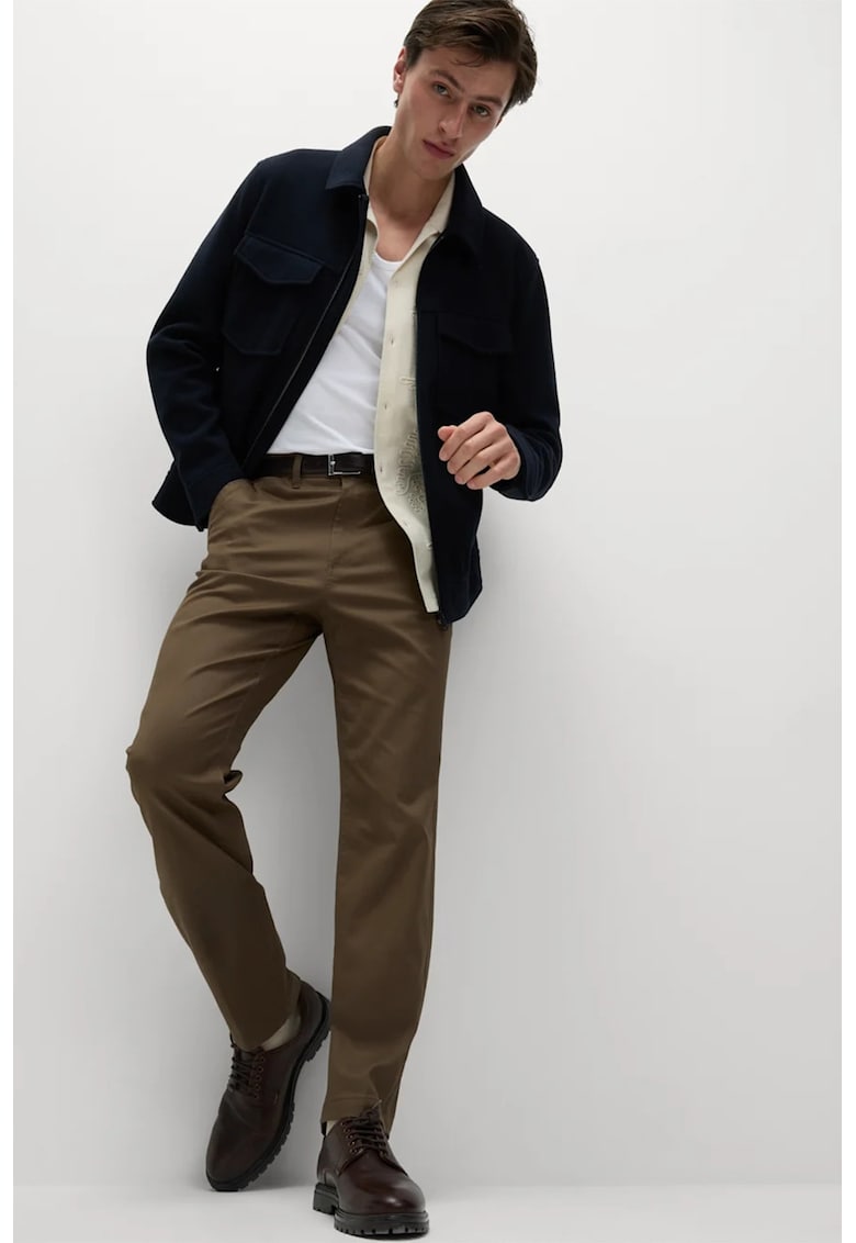 Oferte la Pantaloni chino cu buzunare oblice - Verde masliniu