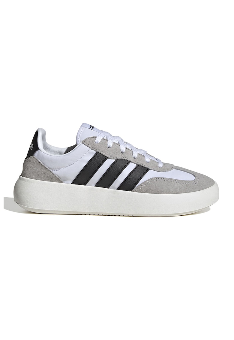 Oferte la Pantofi sport Barreda Decode cu detalii din piele intoarsa - Alb/Grej