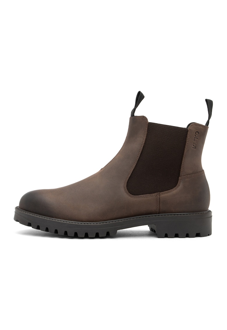 Oferte la Ghete Chelsea de piele nabuc - Maro