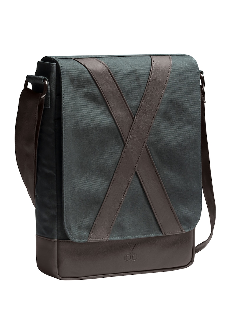 Oferte la Geanta crossbody unisex - Maro inchis/Gri antracit - 31x25x7